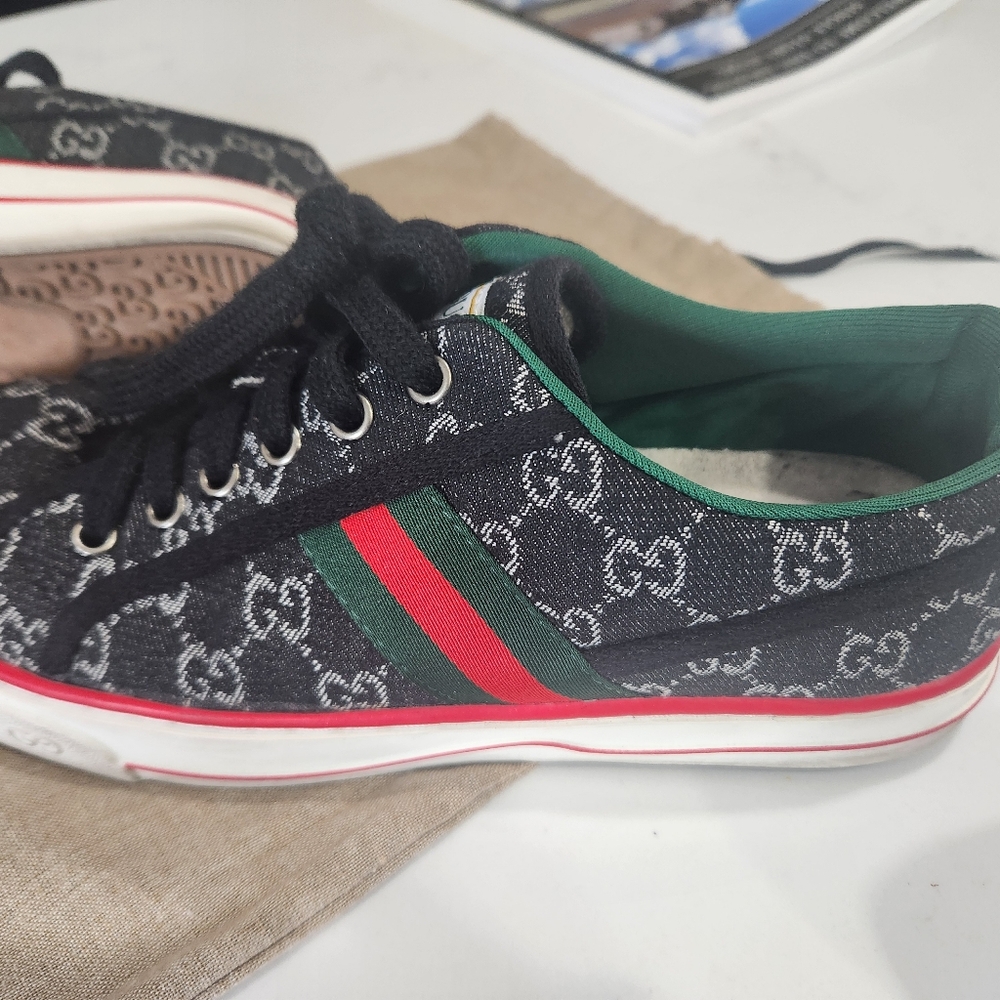 Gucci Black All-Over Logo Sneakers - Picture 4 of 5